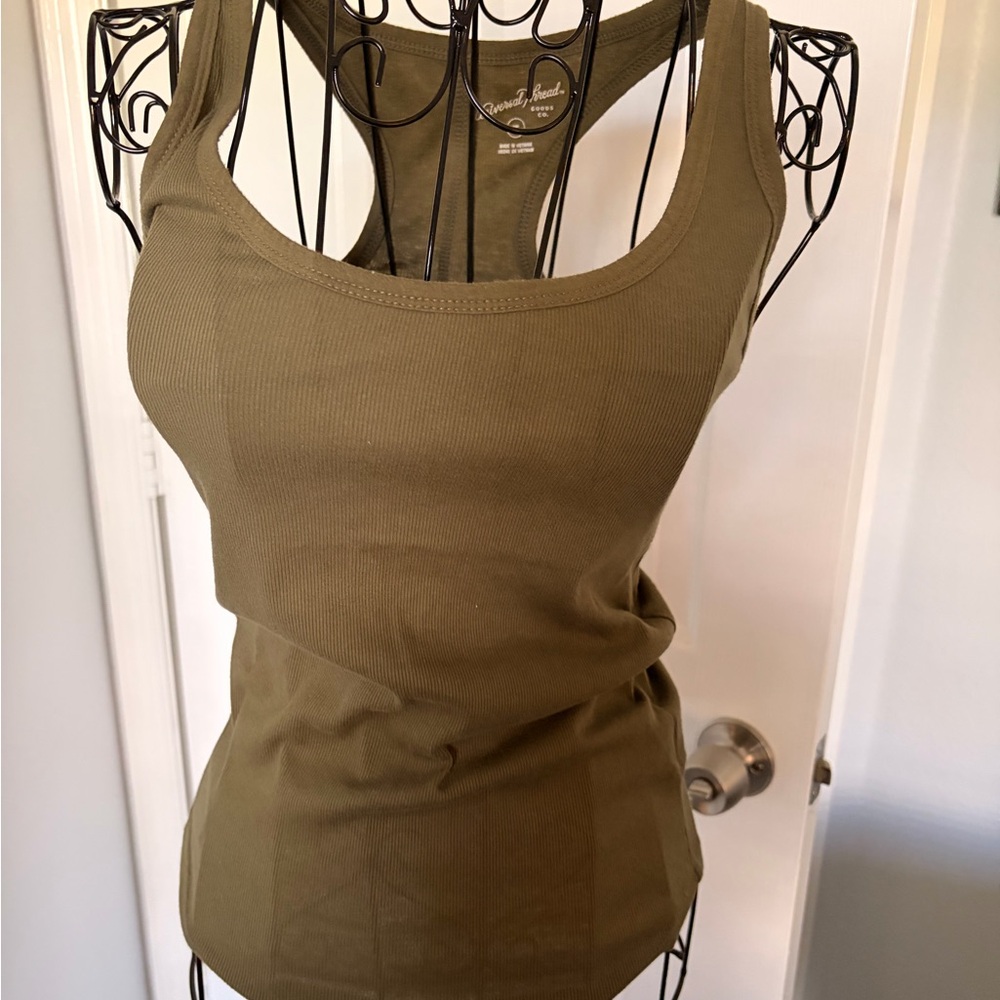 Universal Thread Olive Ribbed Racerback Tank Top
